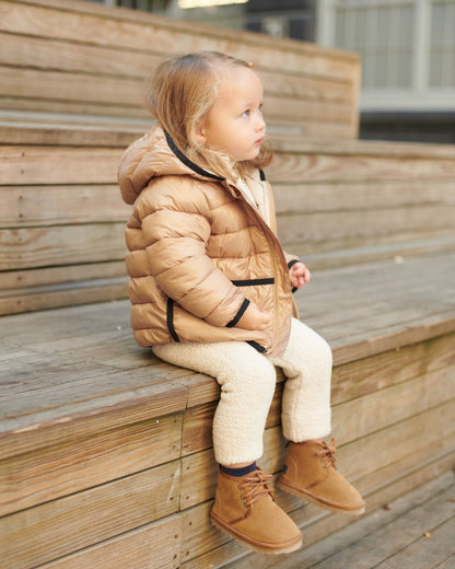 Roll Me Puffer - Tan Ecru