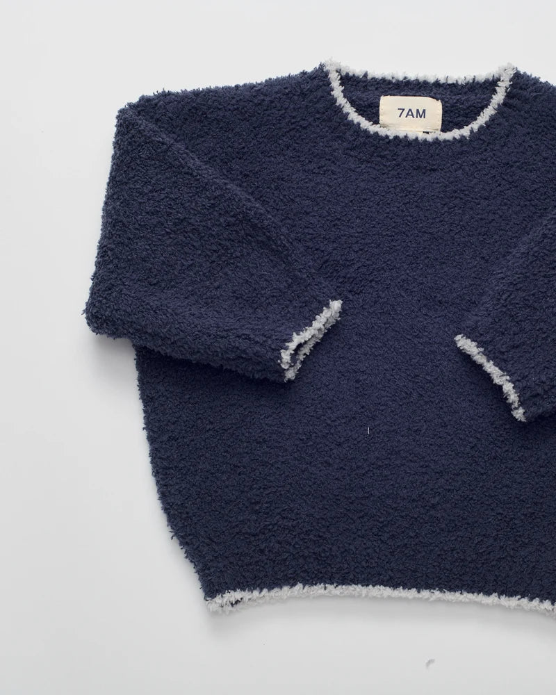 Fuzzy Boxy Sweater Navy