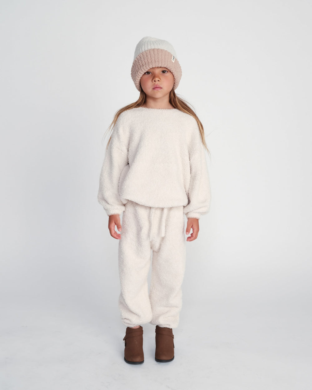 Fuzzy Boxy Lounge Pants - Ecru