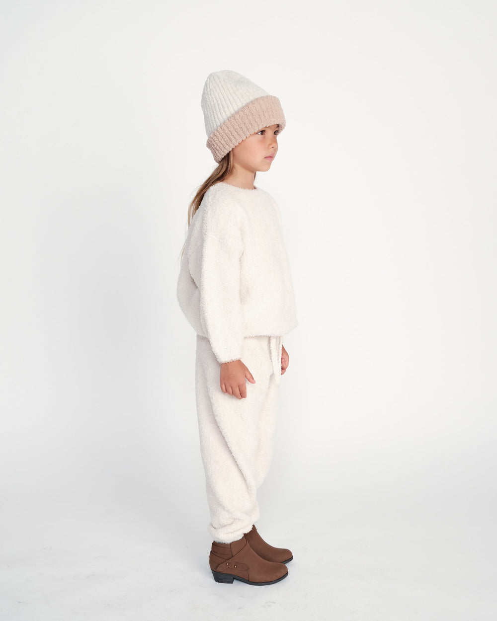 Fuzzy Boxy Lounge Pants - Ecru