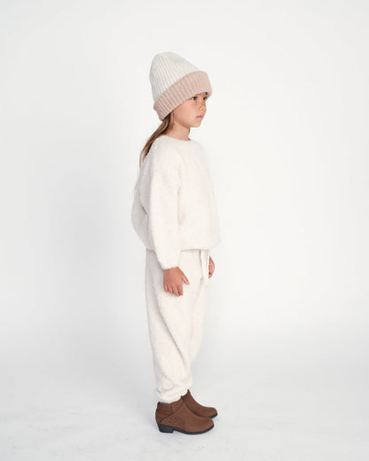 Fuzzy Boxy Lounge Pants - Ecru