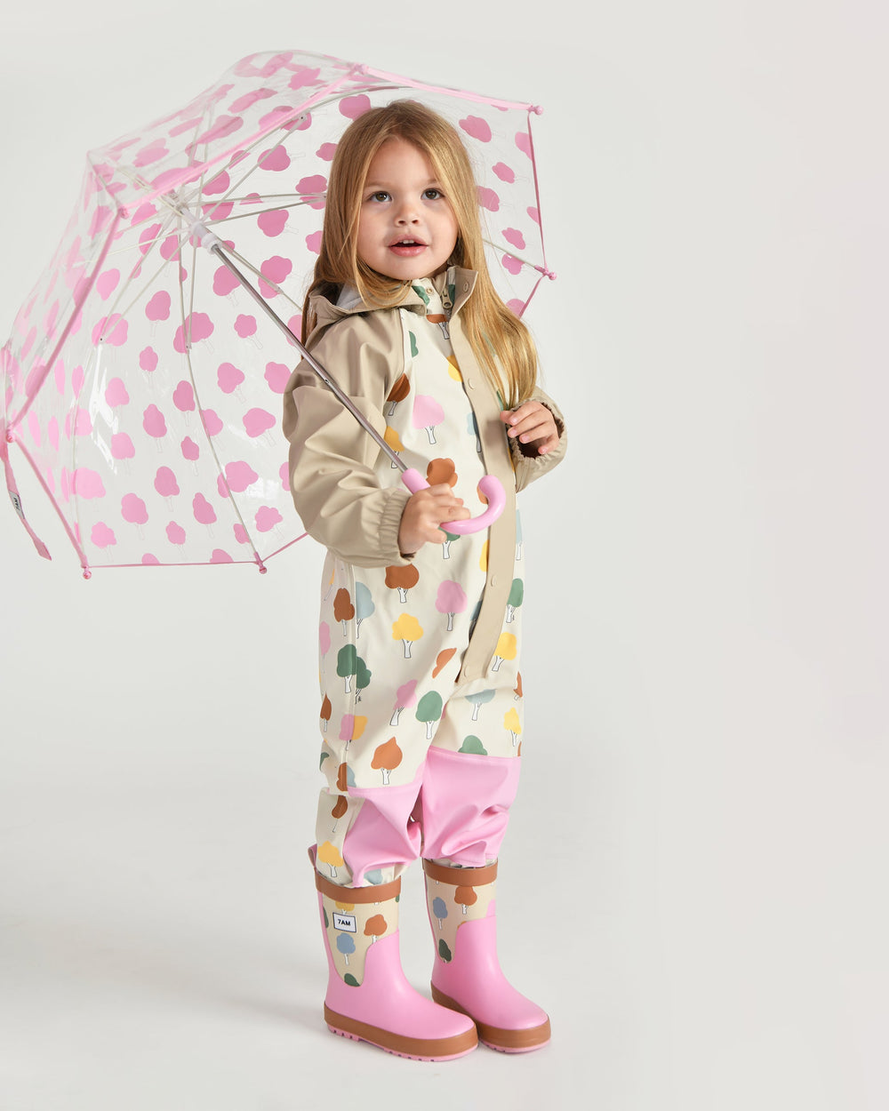 Tula Kid's Umbrella - Rainy Trees Pink