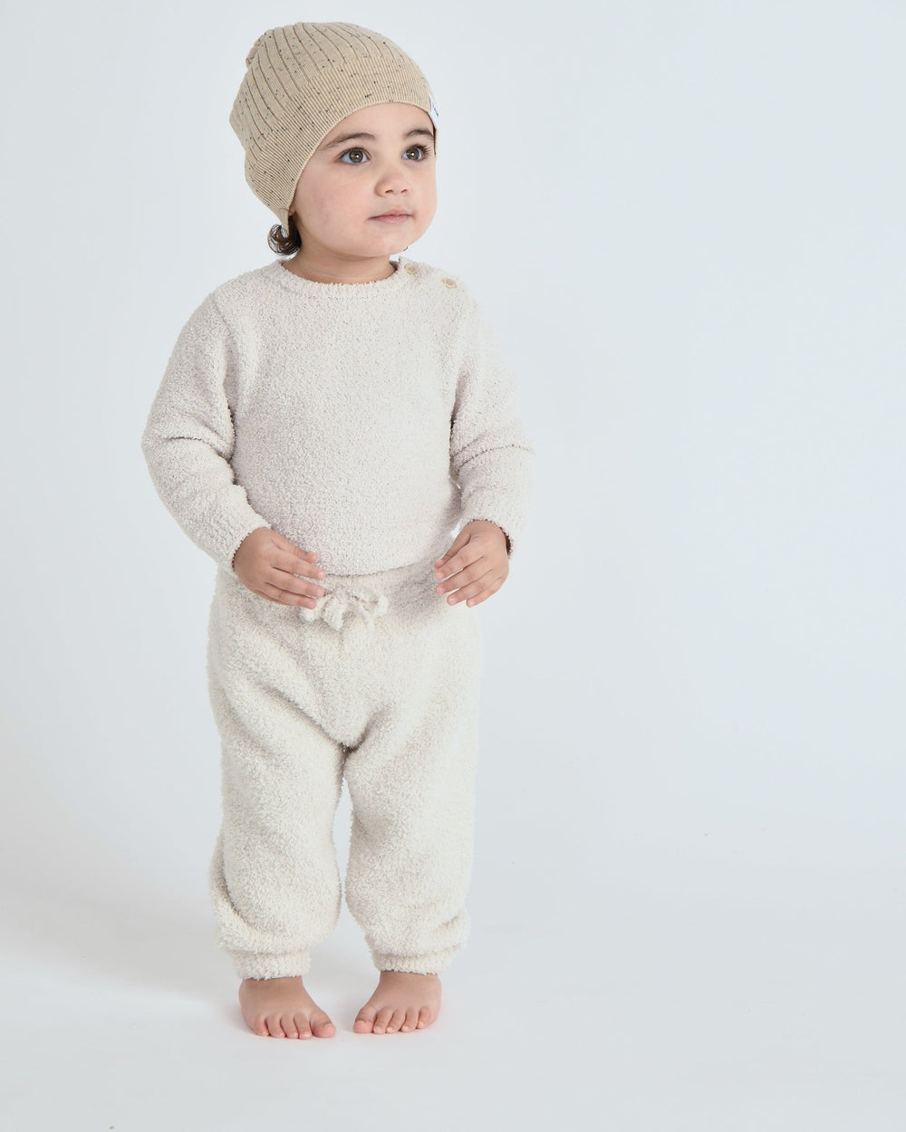 Fuzzy Boxy Lounge Pants - Ecru