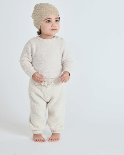 Fuzzy Boxy Lounge Pants - Ecru