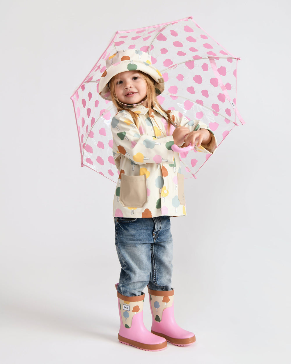 Tula Kid's Umbrella - Rainy Trees Pink