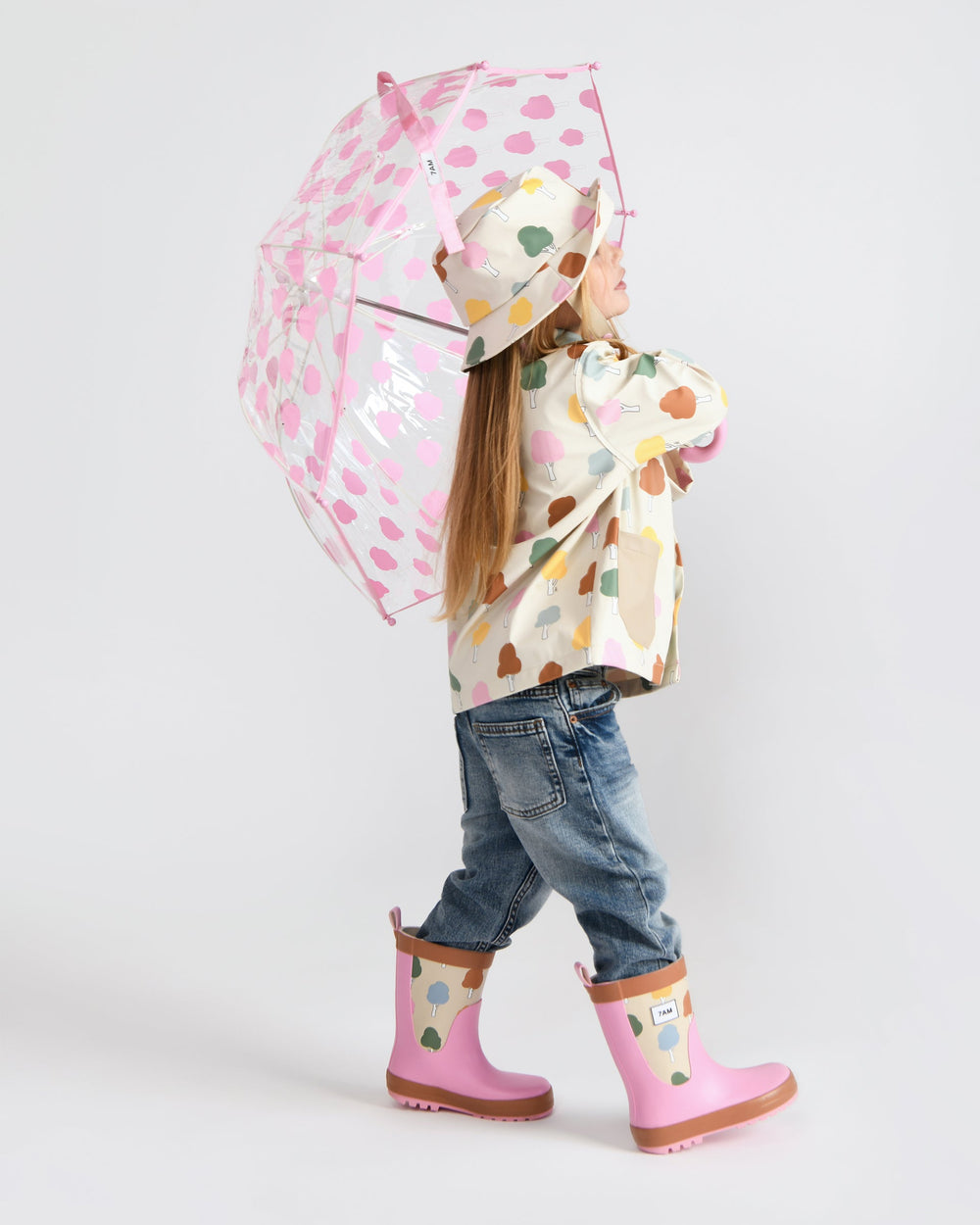 Tula Kid's Umbrella - Rainy Trees Pink