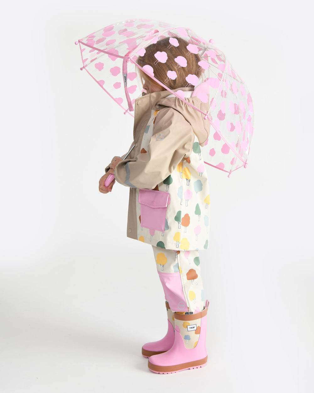 Tula Kid's Umbrella - Rainy Trees Pink