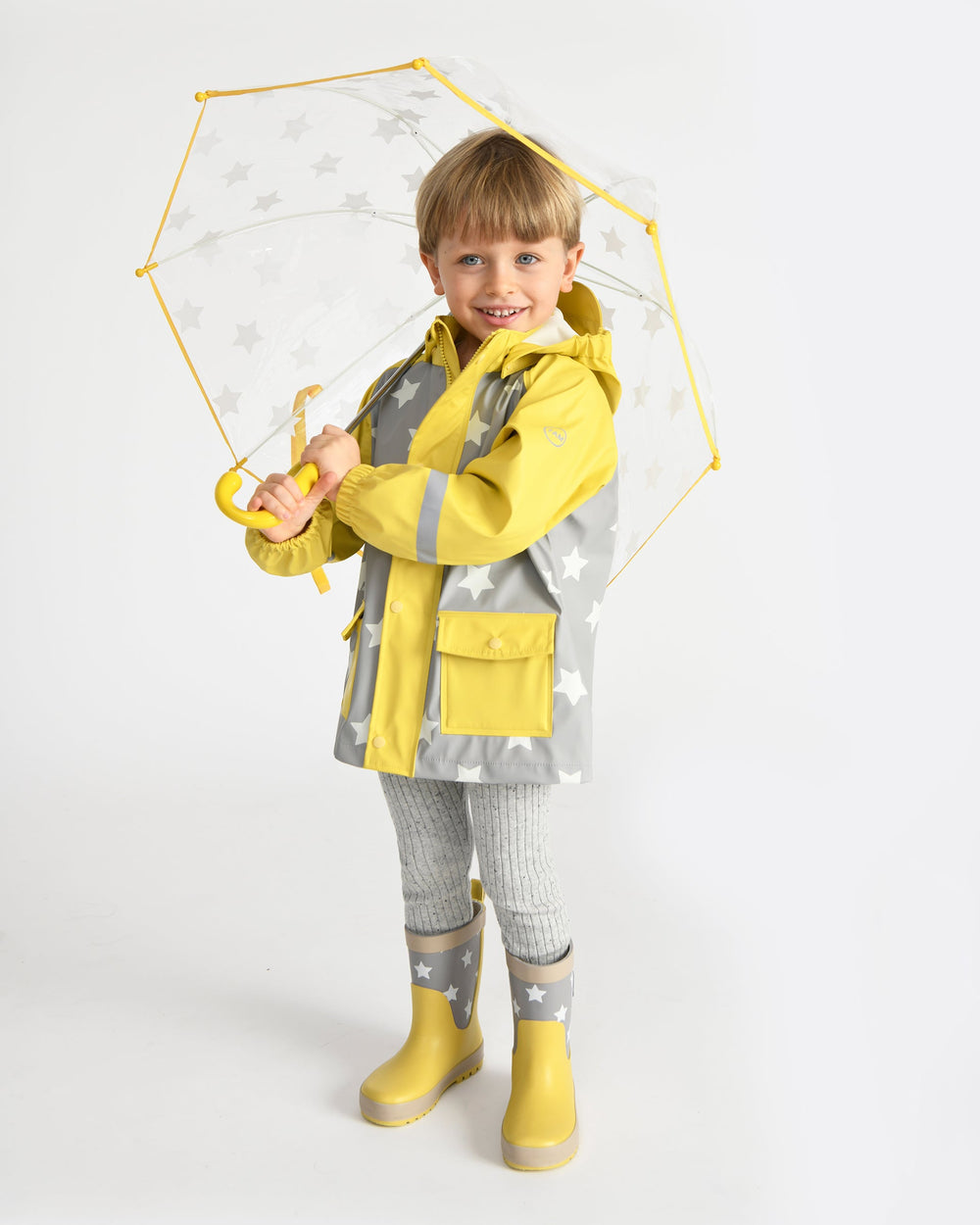 Tula Kid's Umbrella - Rainy Stars White