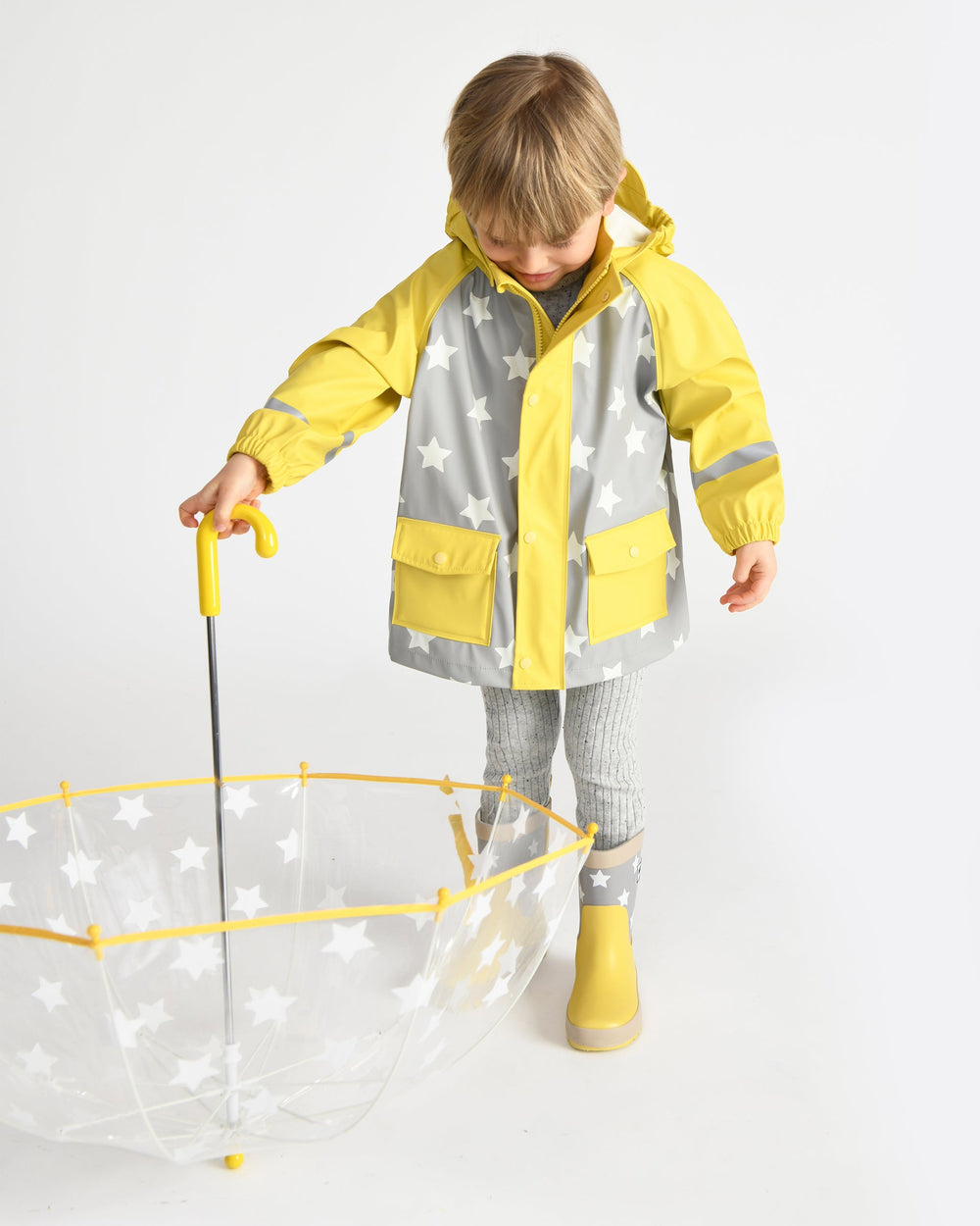 Tula Kid's Umbrella - Rainy Stars White