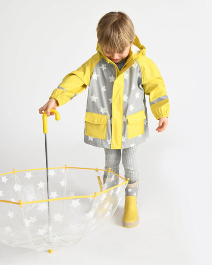 Tula Kid's Umbrella - Rainy Stars White