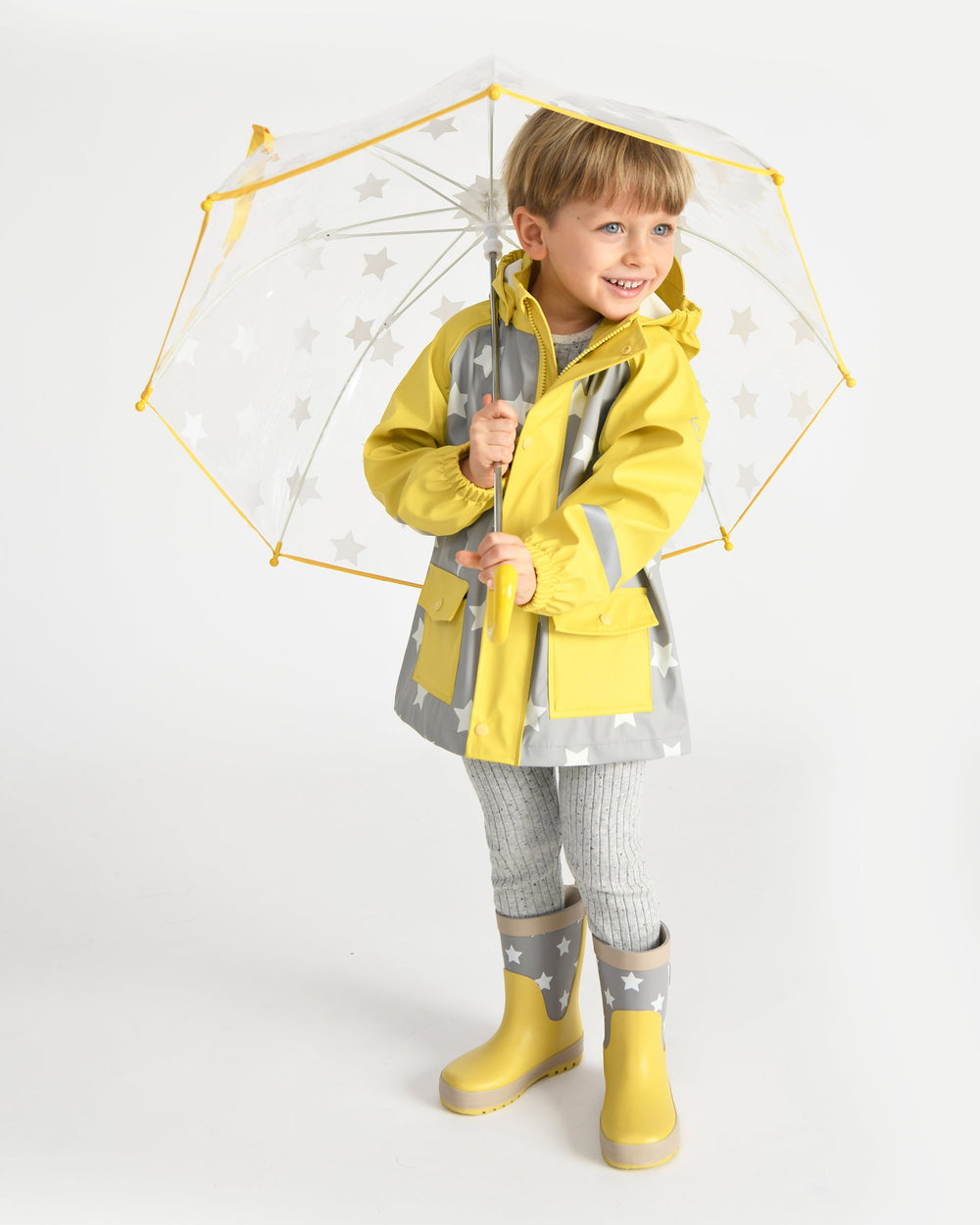 Tula Kid's Umbrella - Rainy Stars White