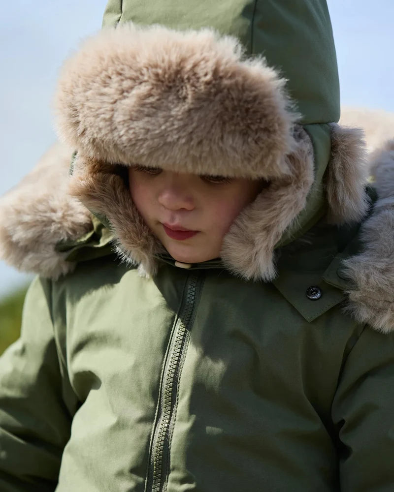 The Chapka Hat Helsinki Woodland Greige Faux Fur