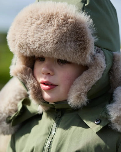 The Chapka Hat Helsinki Woodland Greige Faux Fur