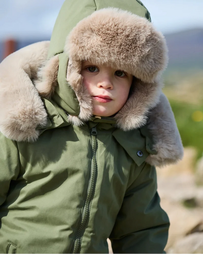 The Chapka Hat Helsinki Woodland Greige Faux Fur