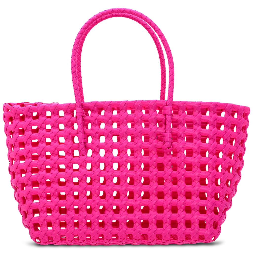 Pink Woven Tote Bag