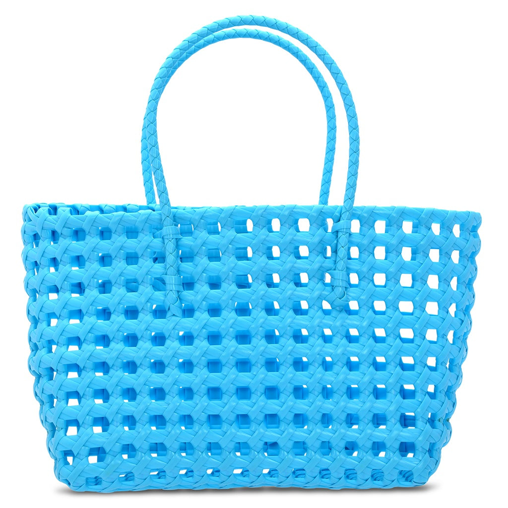 Blue Woven Tote Bag