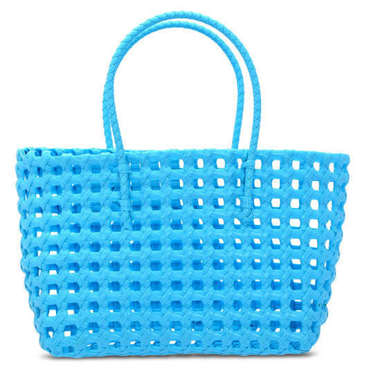 Blue Woven Tote Bag