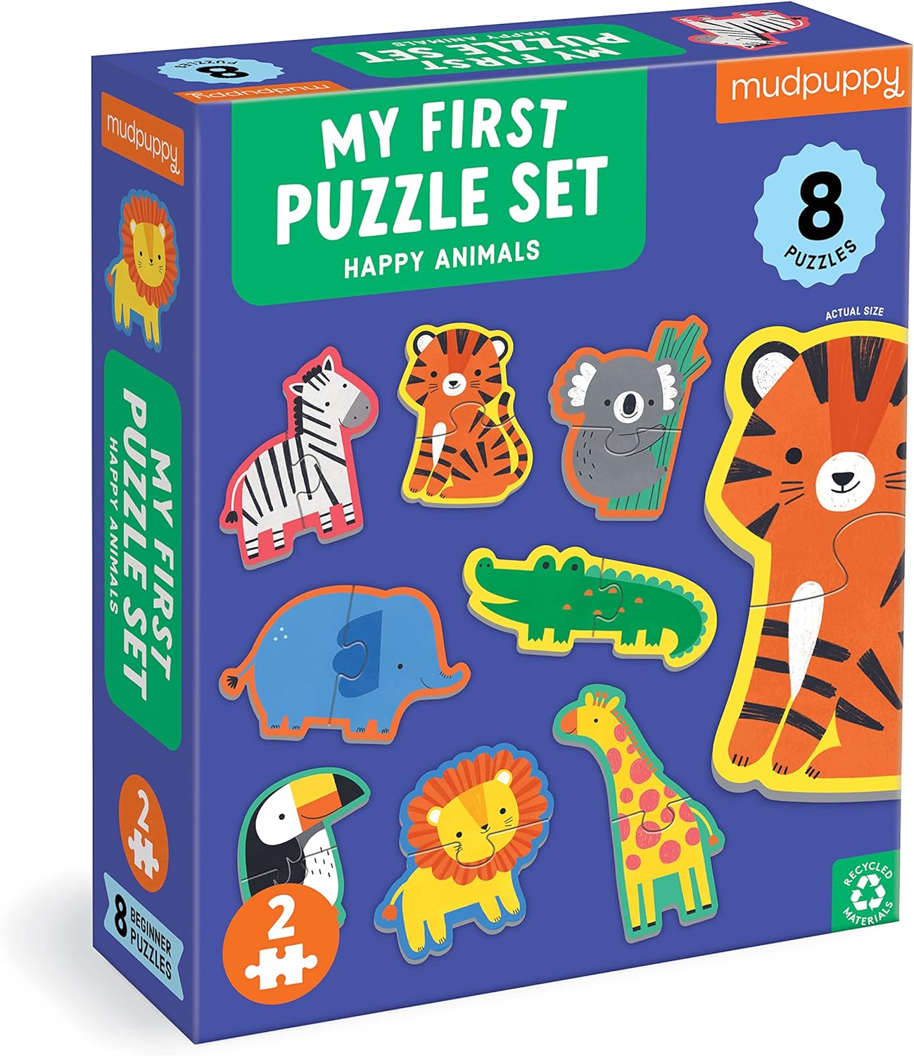 Happy Animals 2 Piece My First Puzzles