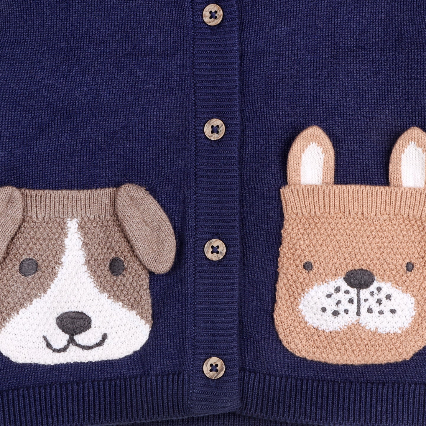 Dog Pocket Embroidered Knit Cardigan