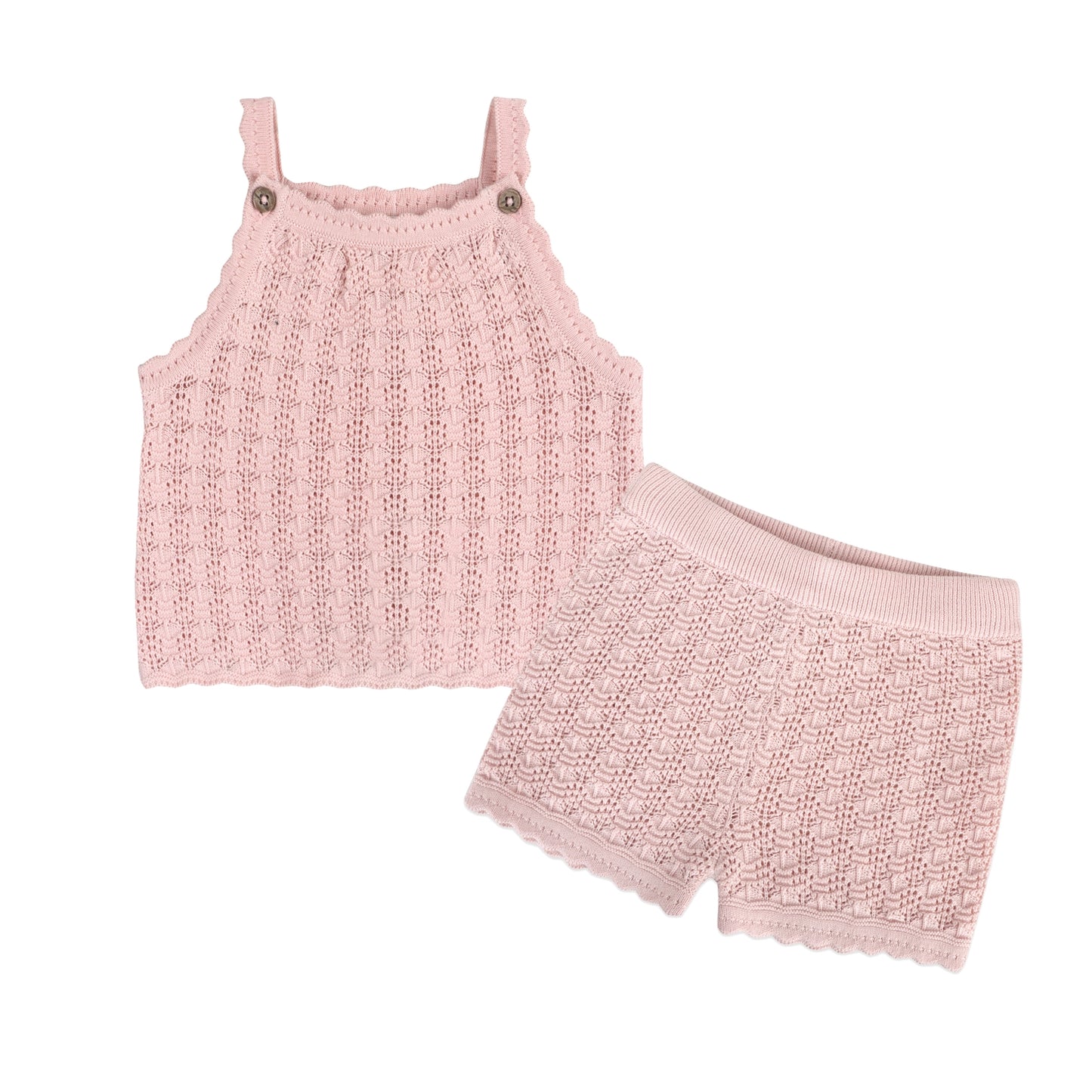 Nyla Textured Baby Tank And Shorts Set