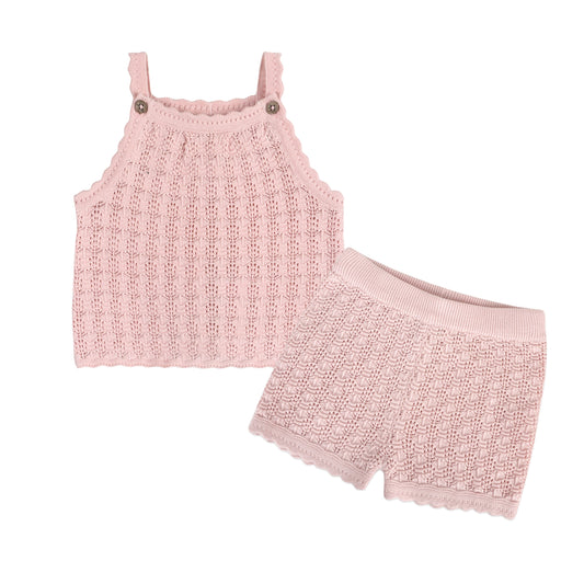 Nyla Textured Baby Tank And Shorts Set