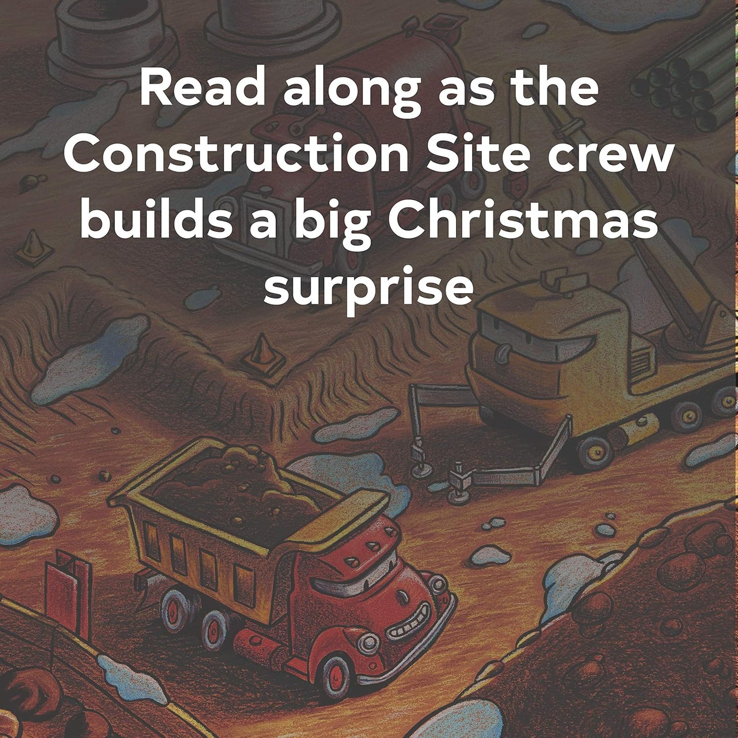 Construction Site on Christmas Night: (Christmas Book for Kids, Children's Book)