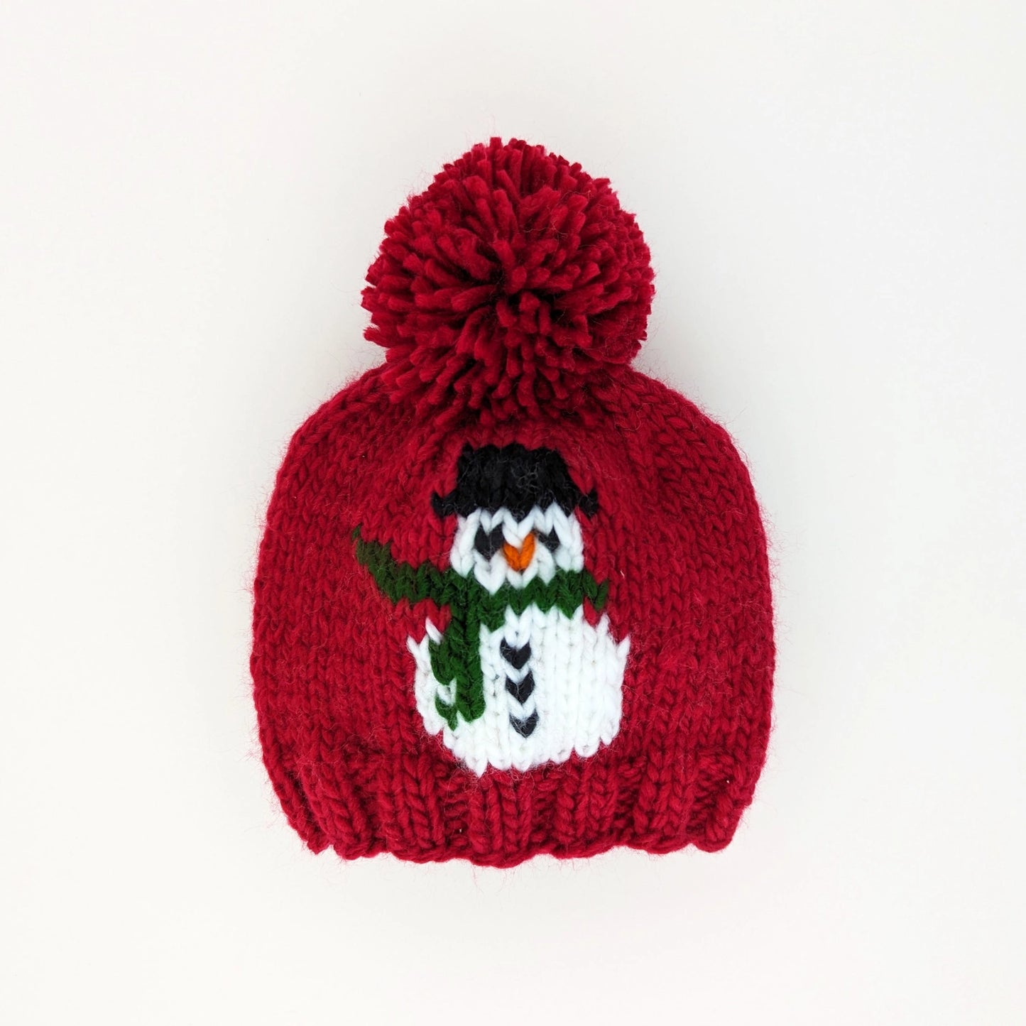 Frosty Snowman Ruby Red Beanie Hat