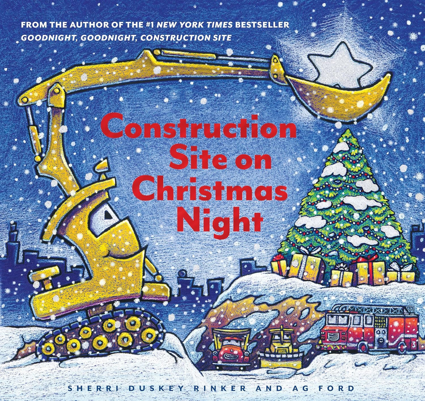 Construction Site on Christmas Night: (Christmas Book for Kids, Children's Book)