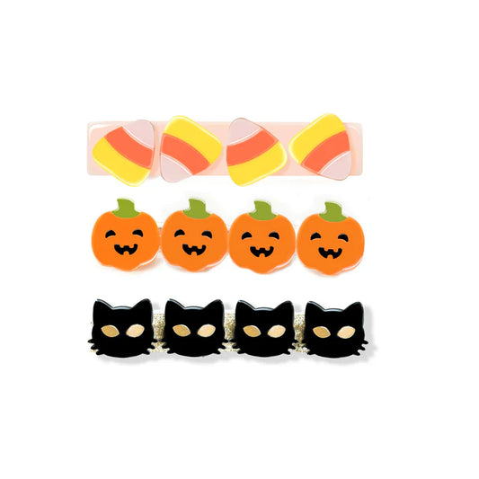 Cat Candy Corn & Pumpkin Alligator Clips