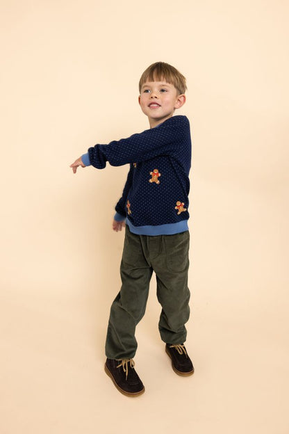 Holger Sweater Navy Gingerbread