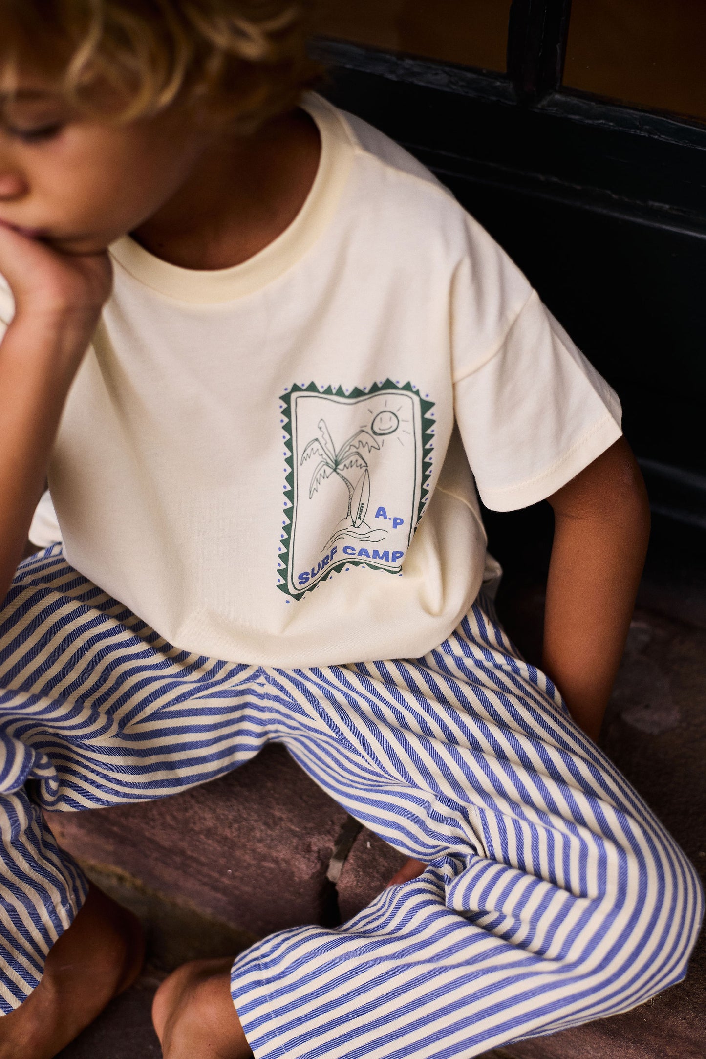 Baby Striped Pants Cobalt
