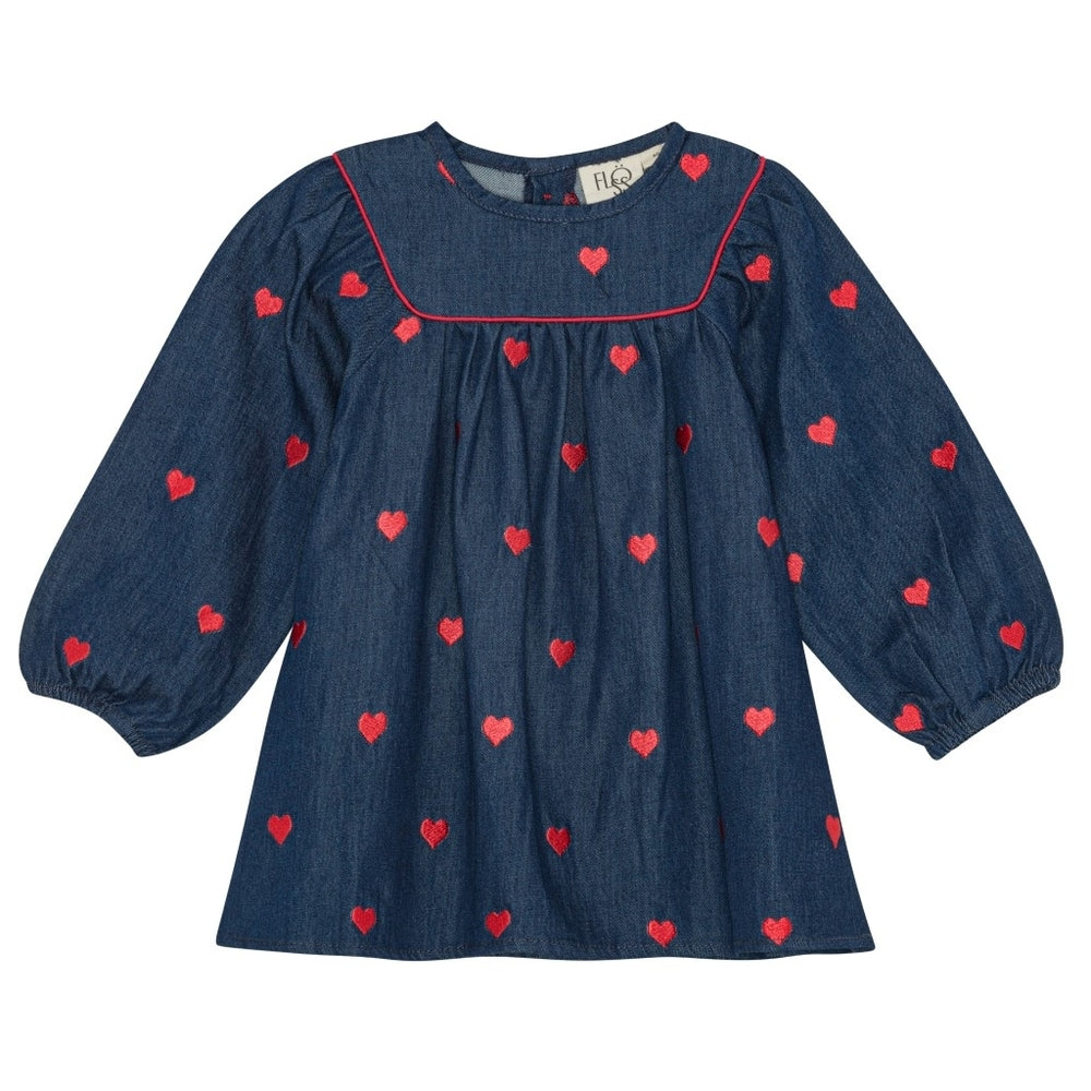 Amee Dress - Mid Blue Heart