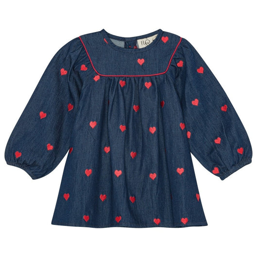 Amee Dress - Mid Blue Heart