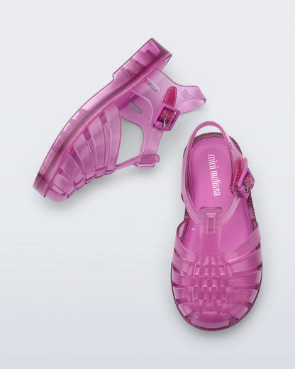 Mini Melissa Possession Jelly Sandal in Transparent Pink (Baby)