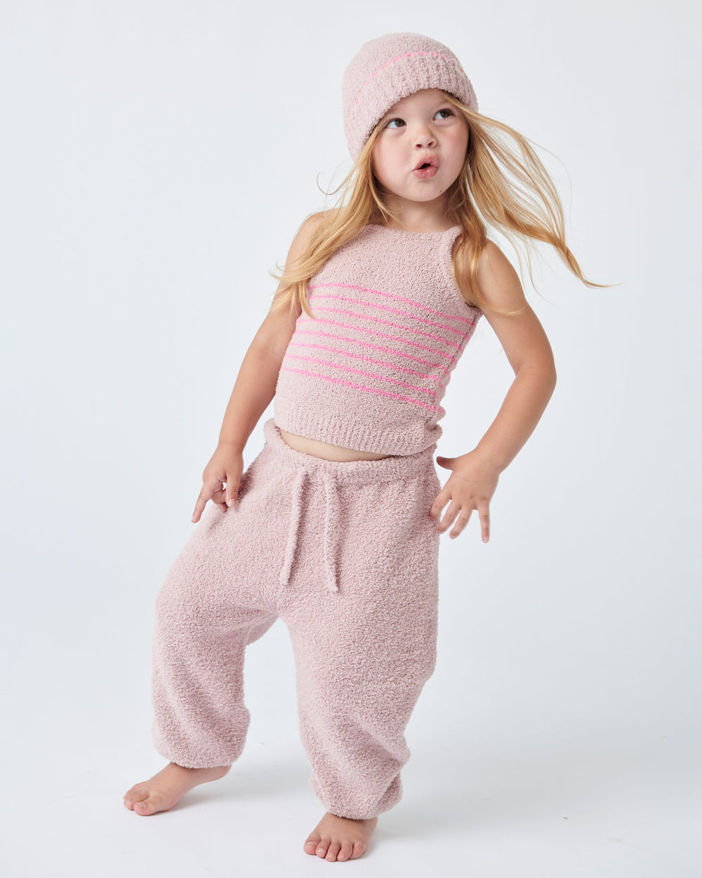 Fuzzy Boxy Lounge Pants - Ash Rose