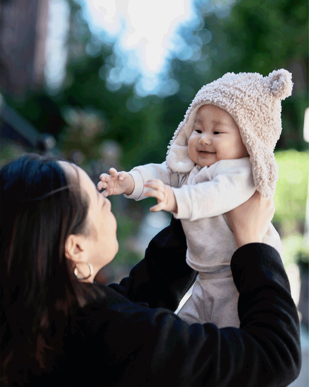 Teddy Cub Set Hat & Mittens Oatmeal