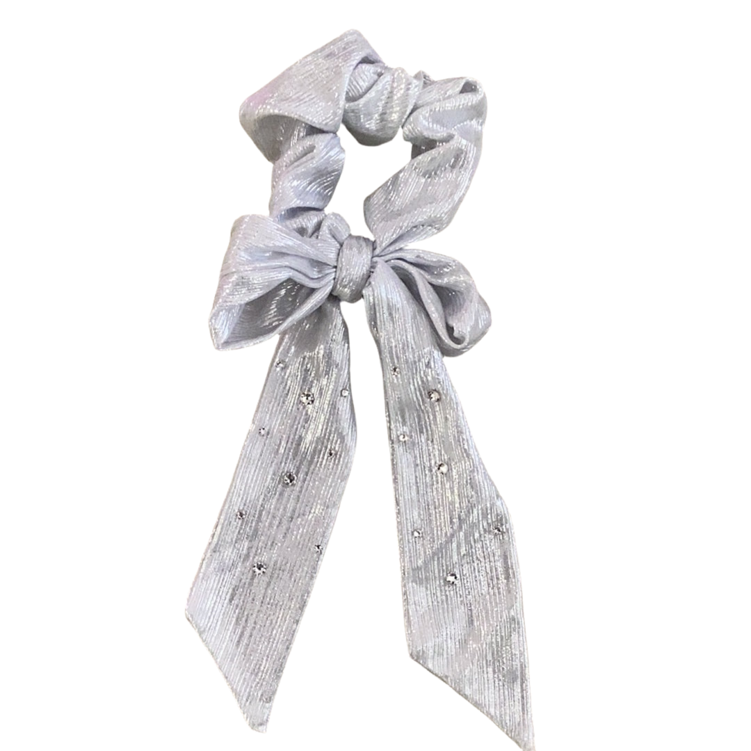 Silver Metallic Scrunchie