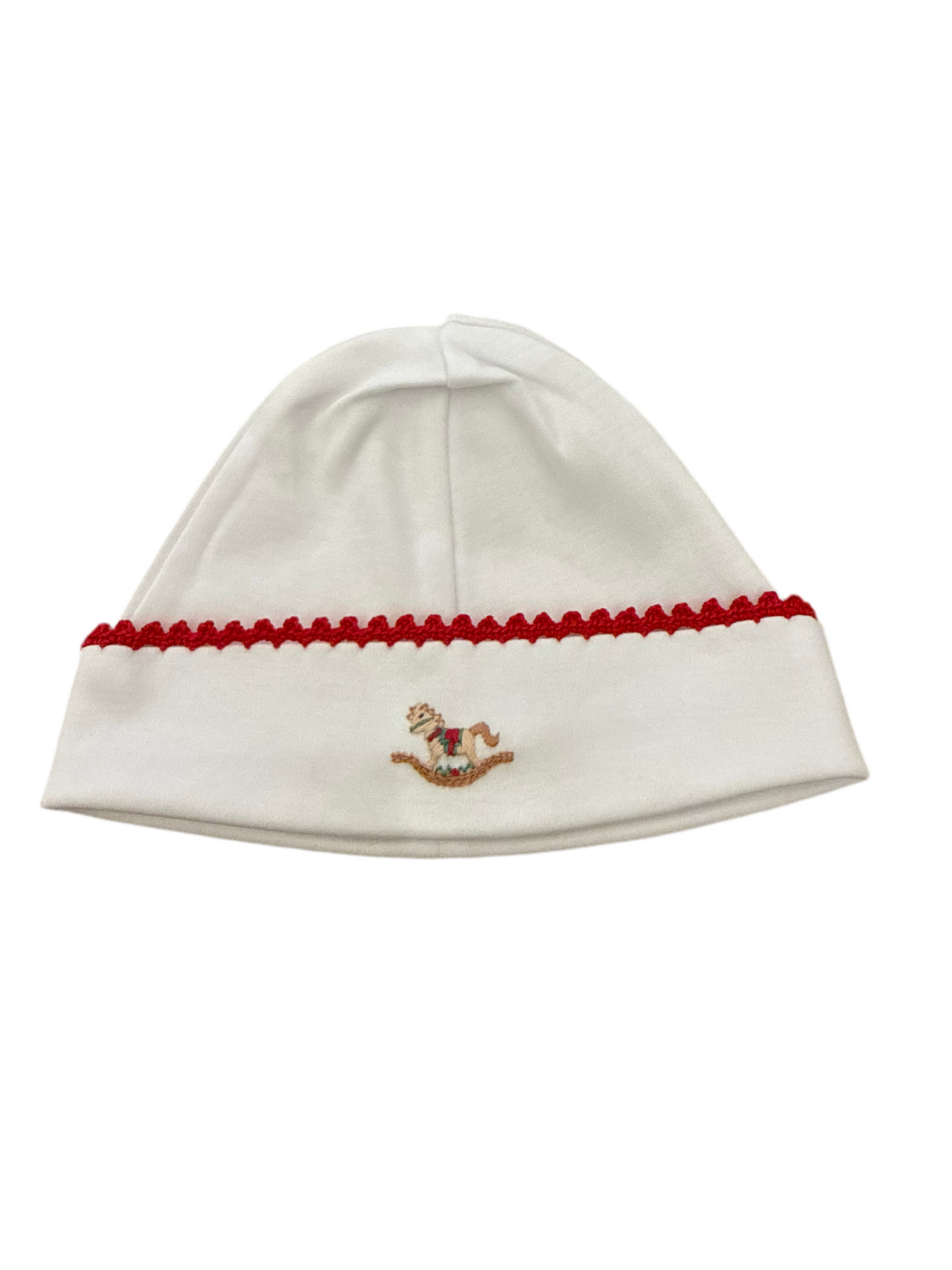 Christmas Toys Round Hat w/Crochet Trim