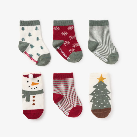 Christmas Cottage Baby Socks