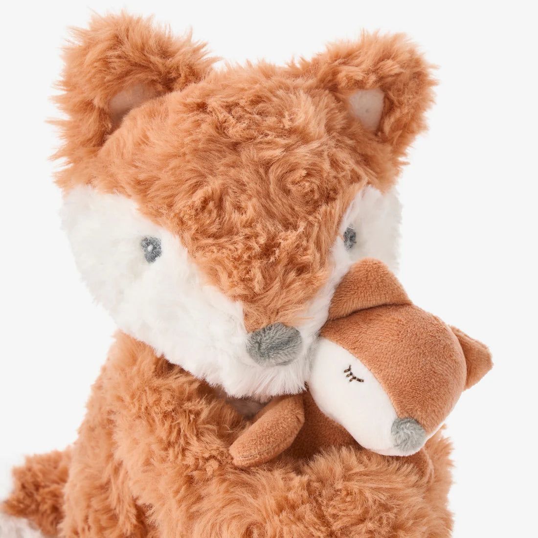 Mama and Baby Fox Plush Toy Set