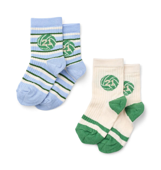 Vilde Socks 2-Pack Blue Green Football