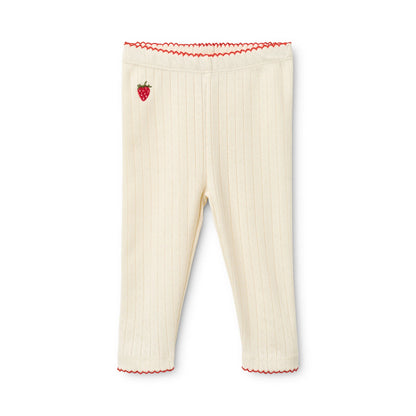 Flora Pointelle Leggings Gentle Cream