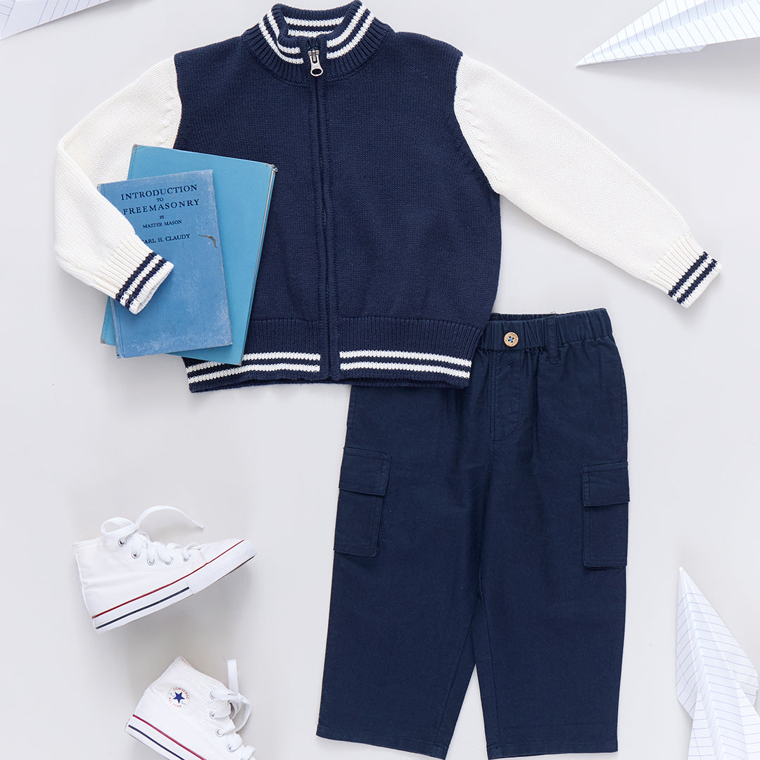 Boys Cargo Pant-Navy