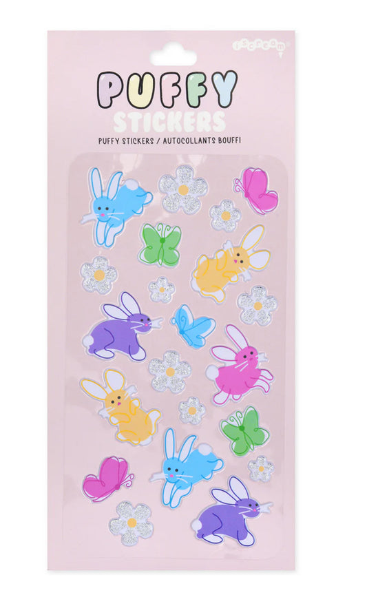 Butterfly Bunnies Puffy Glitter Stickers