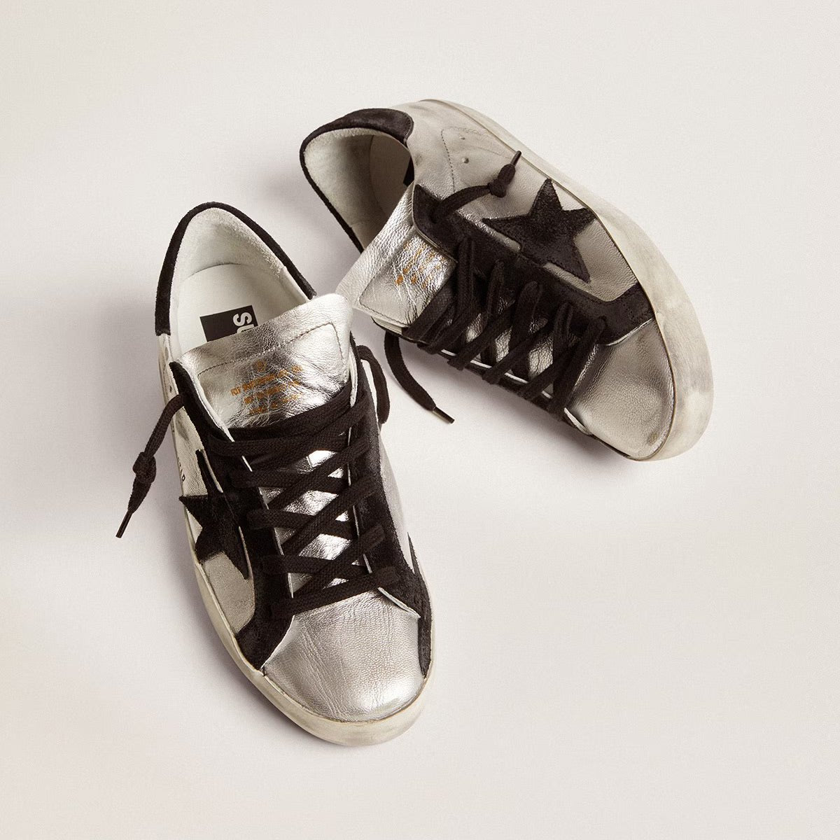 Kid's Super Star Sneakers Silver/Black Star