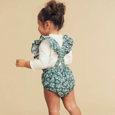 Peek A Boo Bunny Frill Playsuit- Spruce