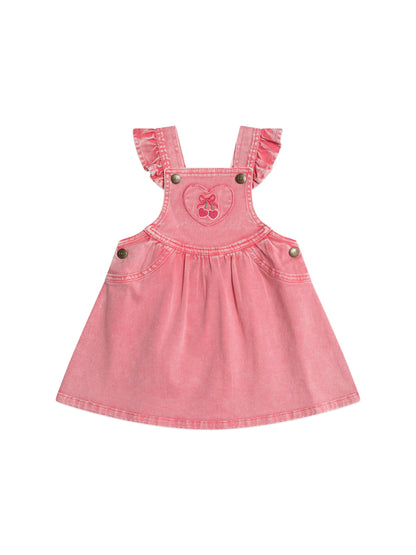 Cherry Heart Vintage Pinafore Dress