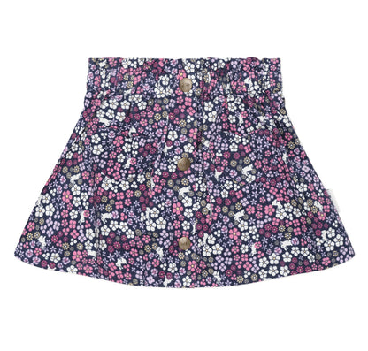 Midnight Flower Garden Cord Skirt