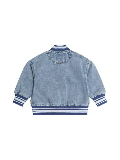Dreamy Denim Varsity Bomber