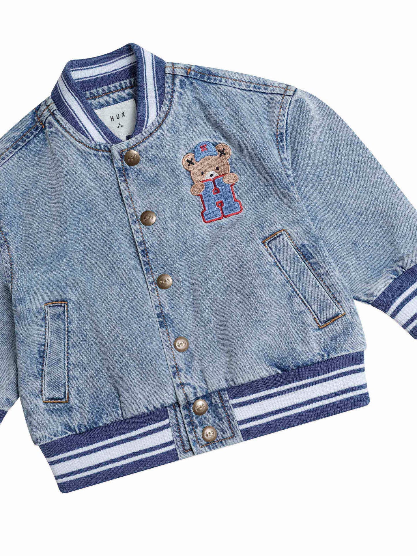 Dreamy Denim Varsity Bomber